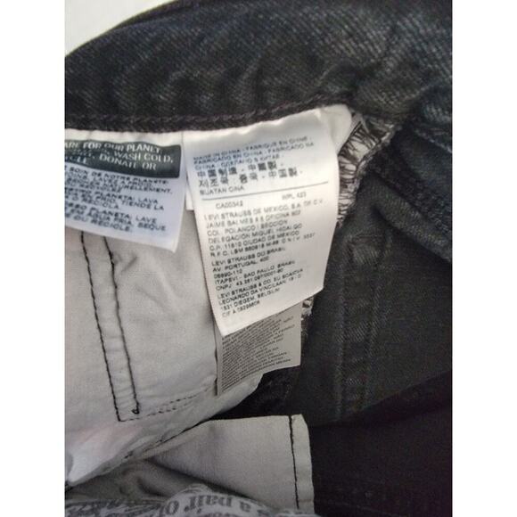 Levis Premium 501 Jean Sz 25 High Rise Embellished Fray Button Fly Big E Gray - Picture 7 of 13